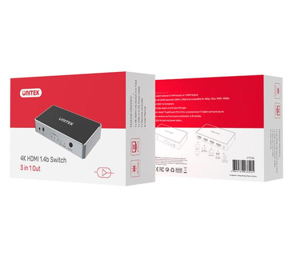 UNITEK Rozdzielacz sygnału HDMI 3 IN - 1 OUT; V1111A - 725565 - zdjęcie 4